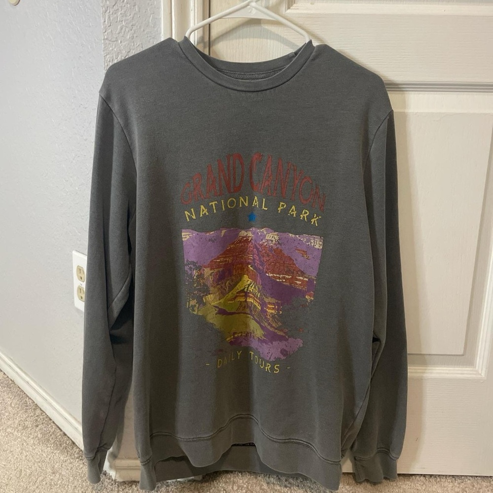 pacsun dark grey grand canyon oversized 
sweatshirt